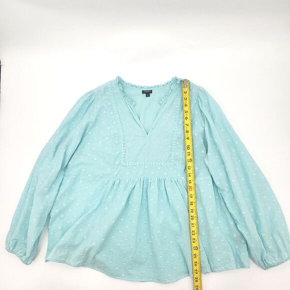 Torrid Babydoll Top Womens Size 4X Clip Dot Eyelet Cottagecore Peasant Prairie - Picture 5 of 10